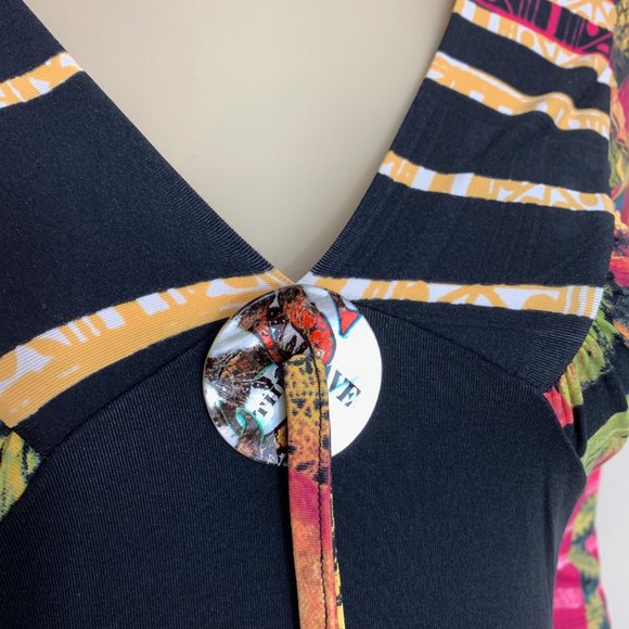 Save the Queen made in Italy Beautiful multicolor Poly Spandex Tunic Top S - Picture 7 of 16